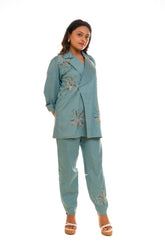 Floral Hand Embroidery Co-Ord Set