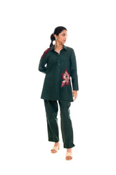 Hand Embroidered 3-D Floral Co - Ord Set