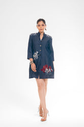 Denim Hand Embroidery Dress