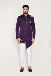 Purple Indowestern with Straight Fir Pant