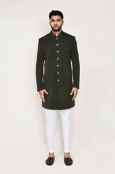 Green Indowestern with Straight Fit Pant