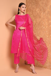Pink Silk Kurta Set