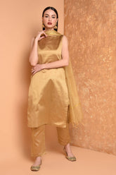 Beige Silk Kurta Set