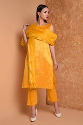 Yellow Silk Kurta Set