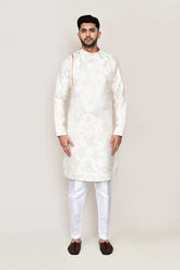 Cream Kurta with Straight Fit Pant