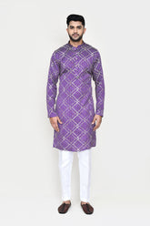 Purple Kurta with Straight Fit Pant