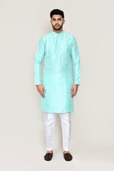 Ocean Green Kurta with Straight Fit Pant