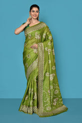 Mehndi Banarasi Silk Saree