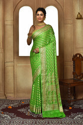 Pista Green Banarasi Silk Saree