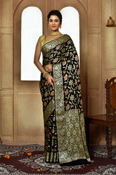 Black Banarasi Silk Saree