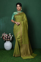Mehndi Banarasi Silk Saree