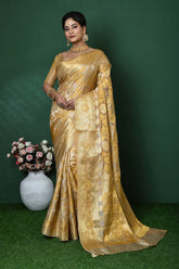 Vez Cream Banarasi Silk Saree