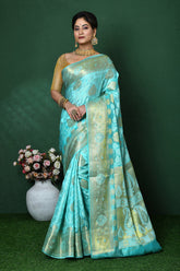 Sea Blue Banarasi Silk Saree