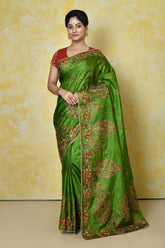 Mehndi Banarasi Silk Saree