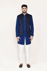 Blue Indowestern with Straight Fit Pant