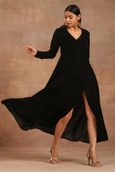 Truebrowns Black Velvet Dress