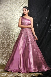 Pink One Shoulder Gown