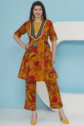 Mustard Hand Embellised Set