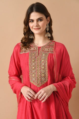 Red Kurta Set