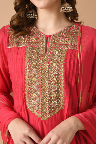 Red Kurta Set
