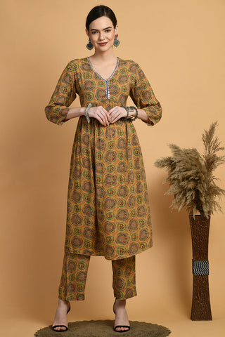 Mustard Kurta Set