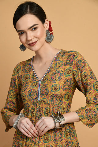 Mustard Kurta Set