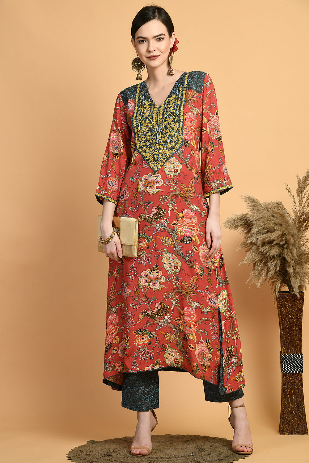 Red Kurta Set