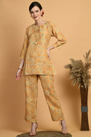 Mustard Kurta Set