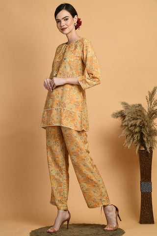 Mustard Kurta Set