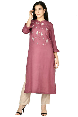 Wine Kurta Set