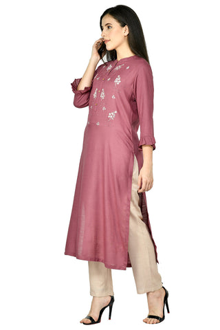 Wine Kurta Set