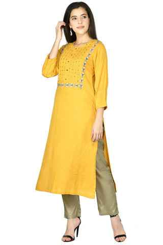 Mustard Kurta Set
