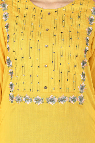 Mustard Kurta Set