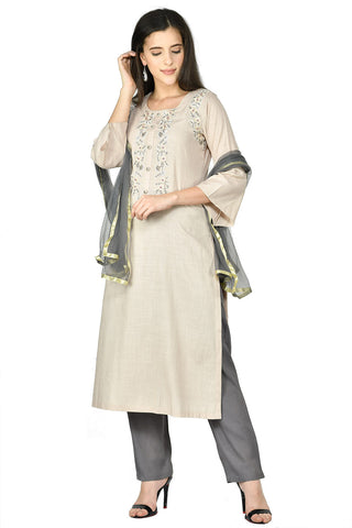 Beige Kurta Set