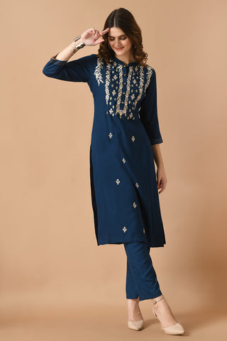 Navy Kurta Set
