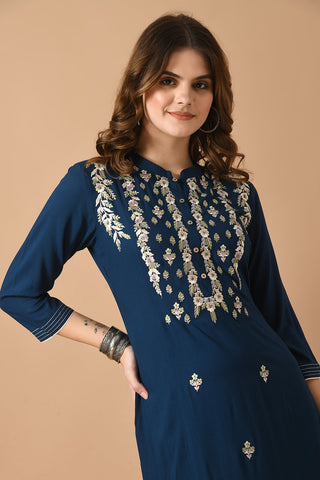 Navy Kurta Set