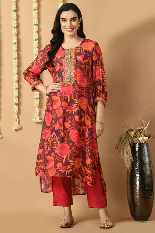Red Kurta Set