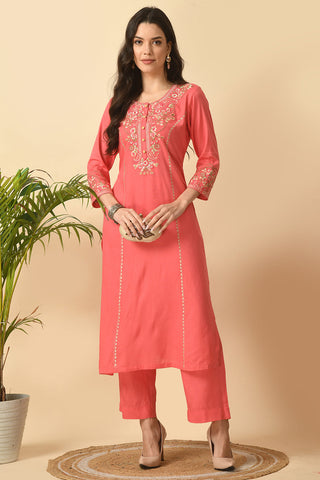 Coral Kurta Set