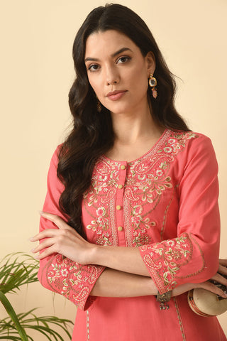 Coral Kurta Set