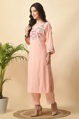 Peach Kurta Set