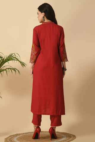 Maroon Kurta Set