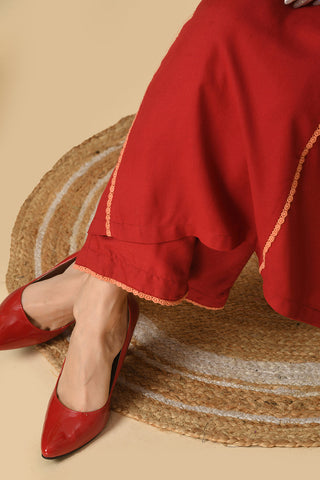 Maroon Kurta Set