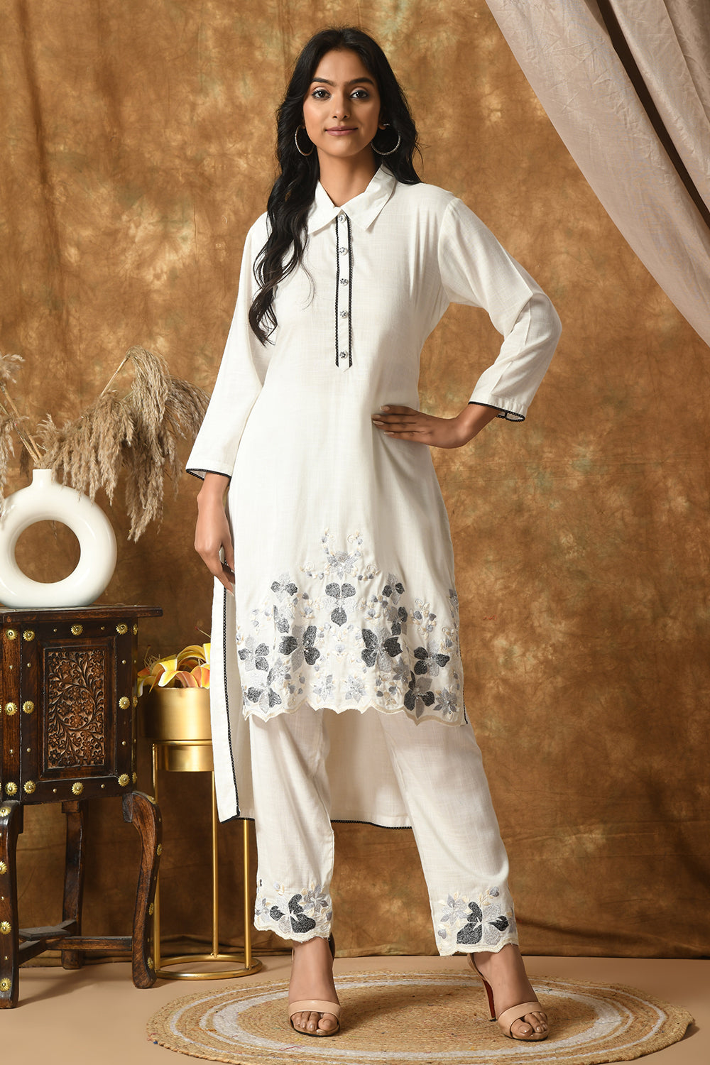 White Kurta Set