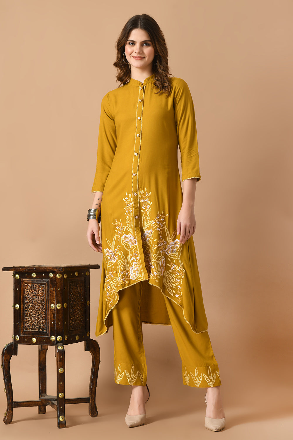 Mustard Kurta Set
