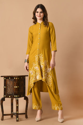 Mustard Kurta Set