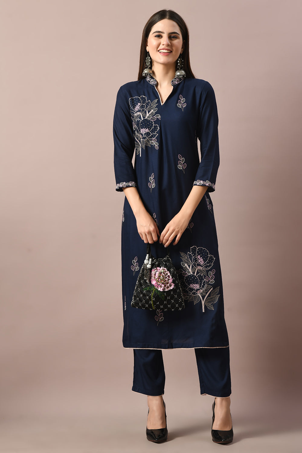 Navy Kurta Set