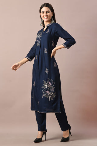 Navy Kurta Set