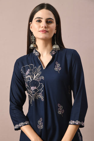 Navy Kurta Set