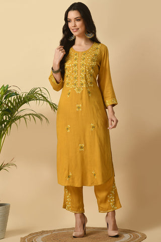 Mustard Kurta Set