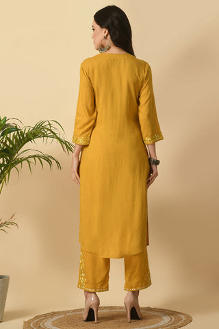 Mustard Kurta Set